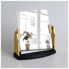 Зеркало настольное, зеркальная поверхность 15x17,5 см, цвет золотистый Queen Fair