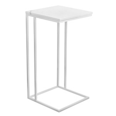 Придиванный столик BRADEXHOME Loft 35x35 см МДФ Белый мрамор/Белые ножки