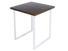 Стол кухонный Solarius Loft металл-дерево 80x80х75, цвет темный дуб с белыми ножками