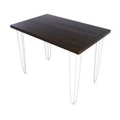 Стол кухонный Solarius Loft металл-дерево 110x60х75,цвет темного дуба, белые ножки-шпильки