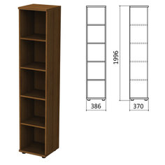 Шкаф (стеллаж) "Эко/Этюд", 386х370х1996 мм, 4 полки, орех, 908851-190 No Brand