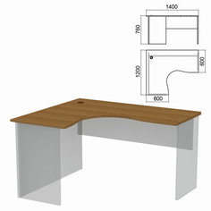 Стол компактный ЧАСТЬ 1 "Арго", 1400х1200х760 мм, левый, орех Argo