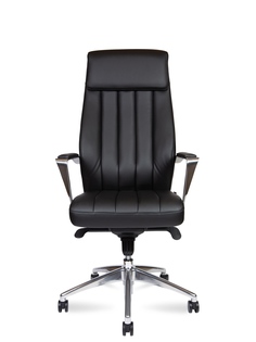 Кресло руководителя Norden Madrid Black, алюминиевая база, черная экокожа