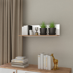 Полка ВоБаза ЭГО 80х22х24 Дуб Крафт Золотой/Белый Глянец