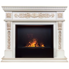 Электрокамин RealFlame Estella WT с Black вставка + 3D Cassette 630, живое пламя