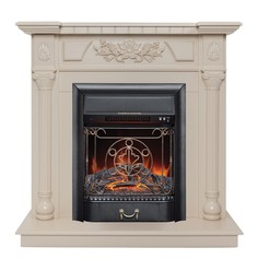 Электрокамин RealFlame Dacota WT с очагом Majestic s Lux BL, звуковая имитация, пульт ДУ