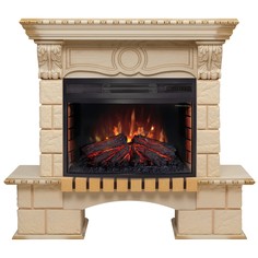 Электрокамин RealFlame Bolero WT с Firefield 25 SIR, инфракрасный обогрев