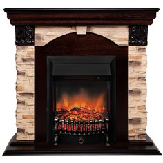 Электрокамин RealFlame Dublin Coner Rock AO с очагом Fobos Lux BL, пульт ДУ