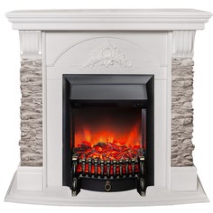 Электрокамин RealFlame Athena GR с Fobos s Lux BL, звук потрескивания дров