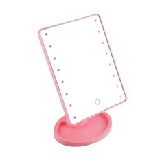 Косметическое зеркало настольное с подсветкой LARGE LED MIRROR, розовый No Brand