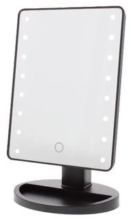 Косметическое зеркало настольное с подсветкой LARGE Led MIRROR Черный No Brand