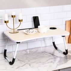 Столик - поднос для завтрака, для ноутбука, складной, белый, 60х40 см Дарим красиво