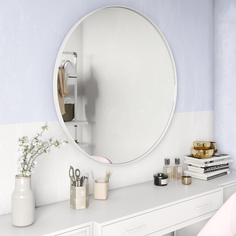 Зеркало настенное GENGLASS RAUNTEL White L 101х101 см,GGM-03-3-2 дизайнерское в белой раме