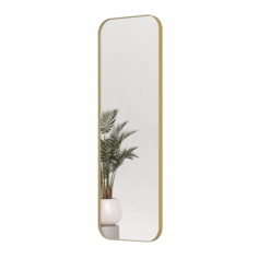 Зеркало настенное KUVINO Gold M 150x50 см, в золотой металлической раме Genglass