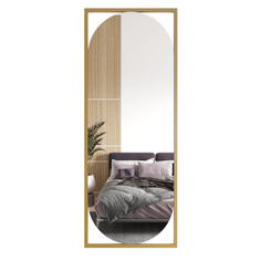 Зеркало настенное KVADEN M Gold 139x54 см, в золотой металлической раме Genglass