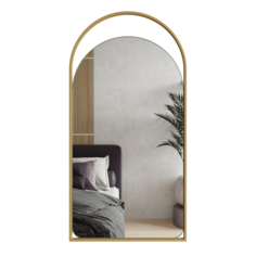 Зеркало настенное ARKELO Gold 102x52 см, в золотой металлической раме Genglass