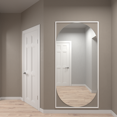 Зеркало настенное GENGLASS KVADEN White XL 200x100 см,GGM-17-3-3 дизайнерское,в белой раме