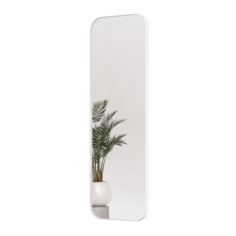 Зеркало настенное KUVINO White M 150x50 см, в белой металлической раме Genglass