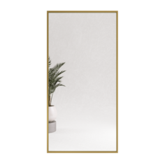 Зеркало настенное HALFEO Gold XL 200x100 см, дизайнерское, в золотой металлической раме Genglass