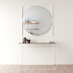 Зеркало настенное GENGLASS KVADRUM White 104x104 см, GGM-07-3-2 дизайнерское, в белой раме