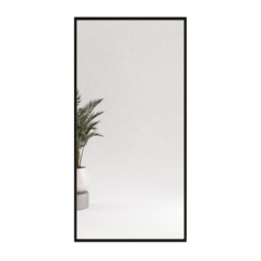 Зеркало настенное HALFEO Black XL 200x100 см, дизайнерское, в черной металлической раме Genglass