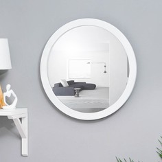 Зеркало "Круг", настенное, багет белый, 50х50 см No Brand