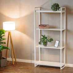 Стеллаж LoftDC Bombay белый/белый каркас 90х40х190 см