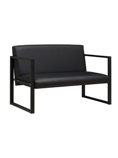 Диван LoftDC Abyssinian 130x85x75, обивка экокожа, черный