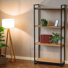 Стеллаж LoftDC Bombay дуб/черный каркас 90х40х190 см