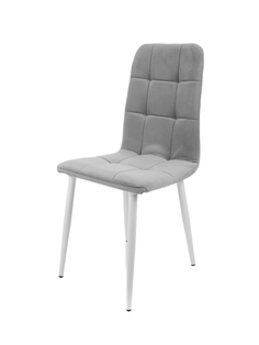 Стул Квадро 1, серый, белые ножки No Brand