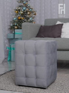 Пуфик Frenesie Joy Mini серый для туалетного столика в сальню, 32х32х40,5 см