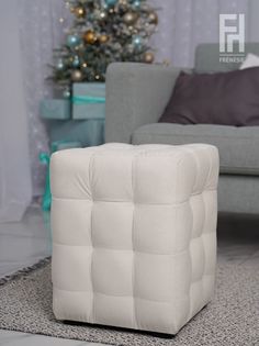 Пуфик Frenesie Joy Mini молочный для туалетного столика в сальню, 32х32х40,5 см