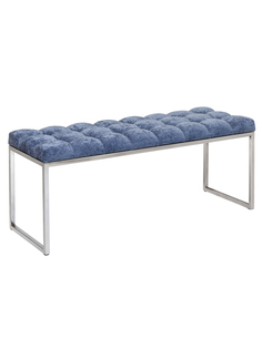 Банкетка GreenWeen ALBA, н/ж сталь, Steel Blue, каретная стяжка, 1100х400х450