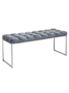 Банкетка GreenWeen ALBA, н/ж сталь, Steel Grey, каретная стяжка, 1100х400х450