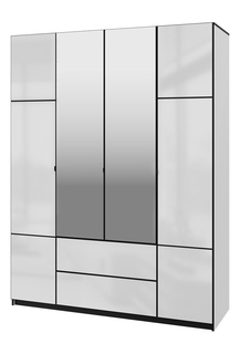 Шкаф для одежды 4-дверный с зеркалом и с ящиками Hoff Palermo