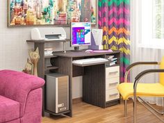 Компьютерный стол, Письменный стол Пирамида КС-4 Венге/Дуб молочный