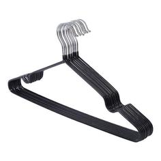 Вешалка-плечики для одежды металлические 10 шт (черные) No Brand