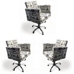 Парикмахерское кресло PARIS, пятилучье, 3 шт No Brand