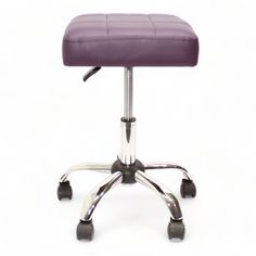 Стул для мастера педикюра на колесиках Мебель Бьюти Квадро Плюс низкий, Фиолетовый
