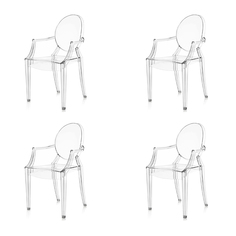 Комплект стульев 4 шт. StoreForHome Ghost, прозрачный
