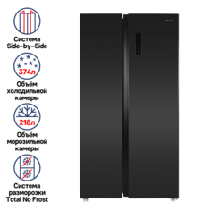 Холодильник Maunfeld MFF177NFSB Black