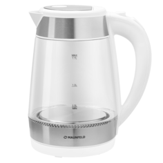 Чайник электрический MAUNFELD MGK-1710GW 1.7 л White, Transparent, Silver