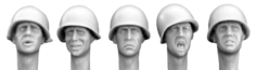 HUH01 5 heads, US M1 plain steel helmet Hornet