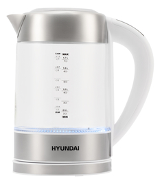 Чайник электрический HYUNDAI HYK-S5807 1.7 л белый, серебристый