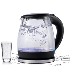 Чайник электрический Sokany 1 л прозрачный, черный