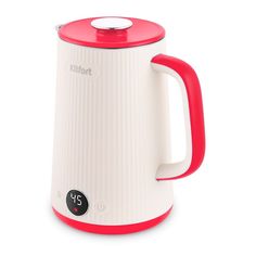 Чайник электрический Kitfort КТ-6197-1 1.7 л белый, розовый