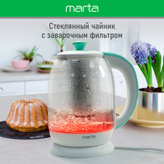 Чайник электрический Marta MT-4622 1.8 л белый, зеленый