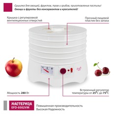 Сушилка для овощей и фруктов Мастерица EFD-0502VM белый