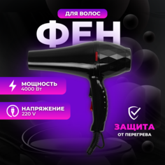 Фен NoBrand BR-201 4000 Вт черный