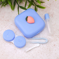 Контейнер для линз Mini Peach синий No Brand
